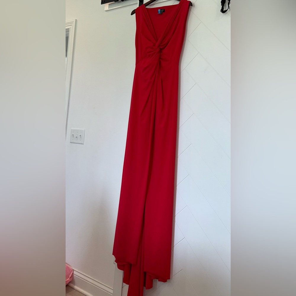 Chiara Boni La Petite Robe Opera Column maxi Gown geranium red size 46 / U.S. 10 - Picture 2 of 15